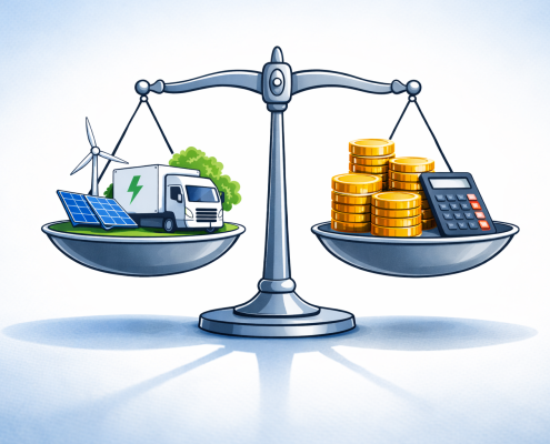 Illustrasjon av balanse mellom elektrisk transport og kostnader